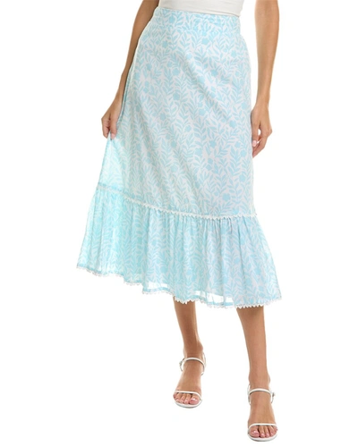 Sail To Sable Smocked Midi Skirt In Blue
