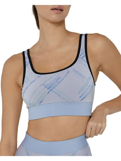 Cor Womens Scoop Neck Yoga Athletic Bra In Blue