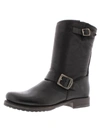 Frye Veronica Leather Buckle Short Moto Boots In Black