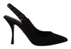 Dolce & Gabbana Lori Black Stretch Jersey Sling Back In Black