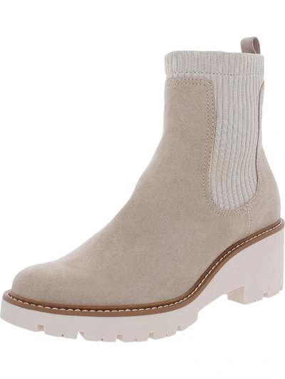 Steve Madden Gus Womens Lugged Sole Chelsea Boots In Beige
