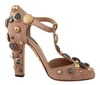 DOLCE & GABBANA Dolce & Gabbana Suede Embellished T-strap Pumps Women's Shoes
