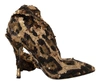 DOLCE & GABBANA Dolce & Gabbana Leopard Sequins Heels Boots Women's Shoes