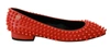 Philipp Plein Vibrant Orange Pointed Leather Flats In Orange