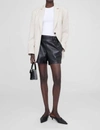 Anine Bing Koa Short In Black Vegan Leather In Multi