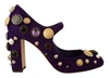 DOLCE & GABBANA Dolce & Gabbana Suede Embellished Pump Mary Jane Women's Shoes