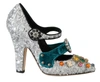 DOLCE & GABBANA Dolce & Gabbana  Sequined Crystal Mary Janes Women's Pumps