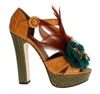 DOLCE & GABBANA Dolce & Gabbana Caiman Crocodile Leather Crystal Women's Shoes