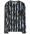 Proenza Schouler Ikat Stripe-print Long-sleeved Cotton T-shirt In Black-multi