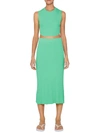 Remain Birger Christensen Charlie Womens Ribbed Calf Midi Skirt In Multi