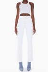 MOTHER THE LACE UP HIGH WAISTED WEEKENDER- TOTALLY INNOCENT IN WHITE
