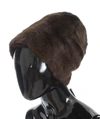 Dolce & Gabbana Brown Weasel Fur Womens Cashmere Hat Beanie In Brown