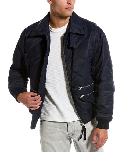 Helmut Lang Men's Quilted Aviator Jacket In Navy