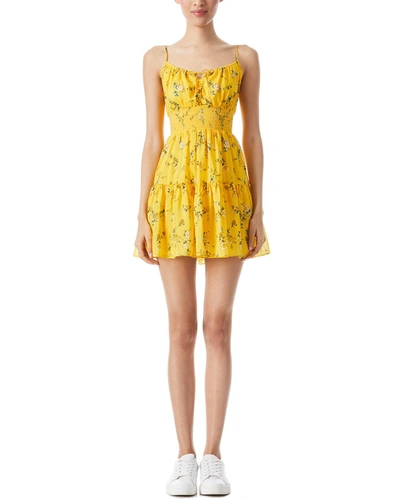 Alice And Olivia Lai Smocked Floral-print Cotton And Silk-blend Voile Mini Dress In Nocolor