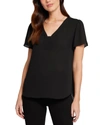 Nydj Flutter Sleeve Blouse In Black