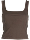 Entire Studios Square-neck Cropped Top In Brown