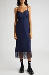 Simone Rocha Lace Trim Slipdress In Navy