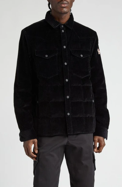 Moncler Gelt Quilted-corduroy Shirt Jacket In Black