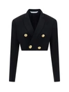 PALM ANGELS VIRGIN WOOL BLEND BLAZER WITH LOGOED BUTTONS