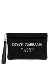 DOLCE & GABBANA LOGO PRINT CLUTCH BAG HAND BAGS BLACK