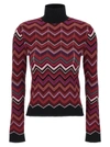 Missoni Zig-zag Knit Turtleneck Sweater In Multicolor
