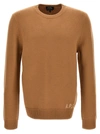 Apc Logo Wool Knit Turtleneck Sweater In Beige