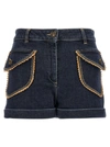 Moschino Trimmed Shorts With Pockets And Belt Loops In Blue