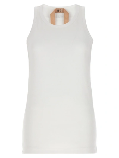 N°21 Ribbed Tank Top In White