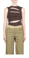 Christopher Esber Brown Slashed Tank Top