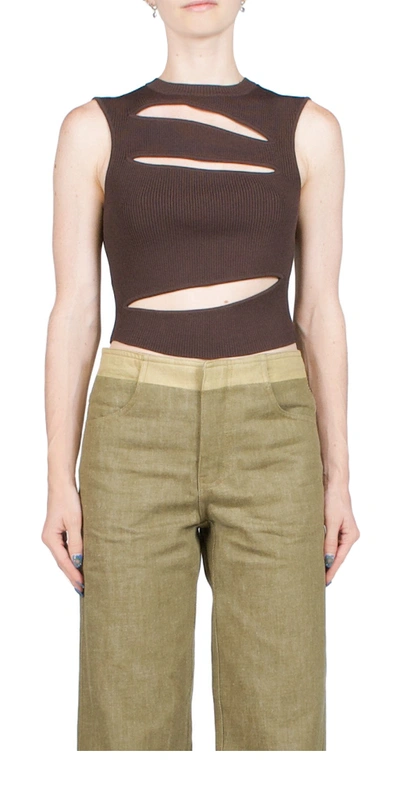 CHRISTOPHER ESBER SLASHED KNIT TOP
