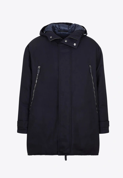 Giorgio Armani Down Padded Parka In Navy