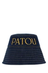 Patou Logo Denim Bucket Hat In Blue