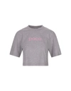 RABANNE PACO RABANNE CROP T-SHIRT WITH FRONT AND BACK PINK LOGO