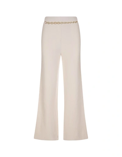 Rabanne White Wide Leg Trousers With Belt