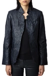 ZADIG & VOLTAIRE VERY CRUSHED LEATHER JACKET