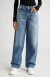 OFF-WHITE HIGH WAIST EXTRA BAGGY WIDE LEG JEANS