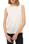 Theory Womens Ivory Sleeveless Regular-fit Silk Top In Ivory