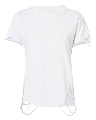 Nsf Anderson Distressed Cotton T-shirt In Cream