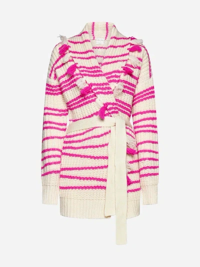 Forte Forte Cardigan In Ivory,magenta