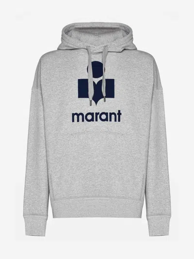 Marant Miley Logo Cotton-blend Hoodie In White