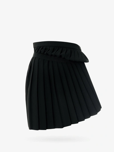 Mm6 Maison Margiela Asymmetric Pleated Miniskirt In Black
