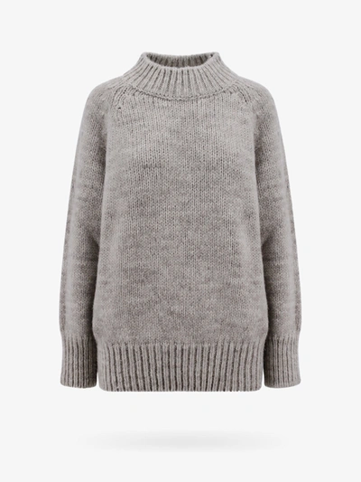 Maison Margiela High Neck Alpaca Wool Sweater In Neutral