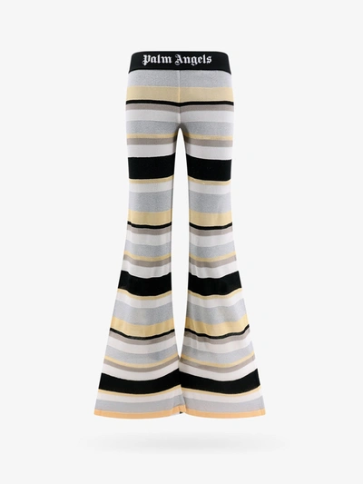 Palm Angels Striped Lurex-knit Trousers In Multicolor