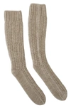 Dolce & Gabbana Beige Wool Knit Calf Long  Socks In Beige