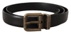 DOLCE & GABBANA DOLCE & GABBANA ELEGANT BLACK CALF LEATHER MEN'S BELT