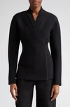 Alaïa Double-breasted Stretch-knit Blazer In Noir Alaia
