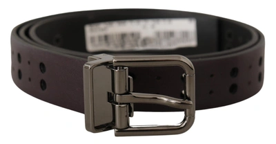 DOLCE & GABBANA DOLCE & GABBANA BURGUNDY ELEGANCE LEATHER MEN'S BELT