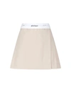 Palm Angels Reverse Waistband Pleated Miniskirt In Beige