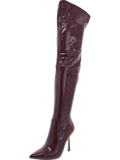 Steve Madden Vanquish Womens Padded Insole Stiletto Over-the-knee Boots In Red