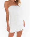 SHOW ME YOUR MUMU Alex Tube Dress In White Faux Feathers
